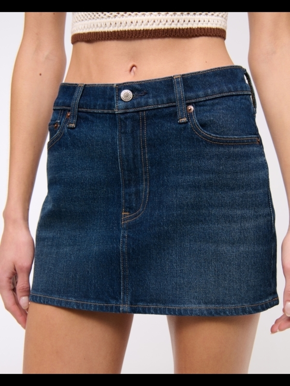 Abercrombie & Fitch Dark Blue Denim Mini Skirt